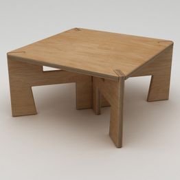 Sohvapöytä Linento Furniture Tabula, 75x75cm, ruskea