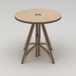 Ruokapöytä Linento Furniture Orbis, Ø75cm, ruskea