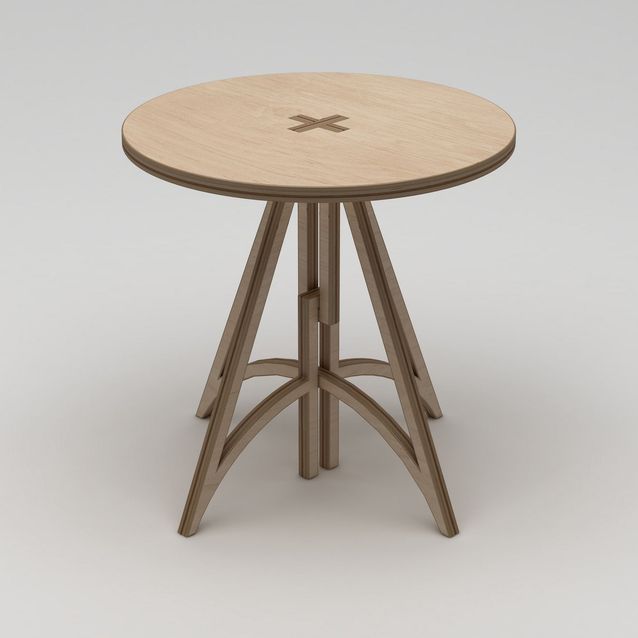 Ruokapöytä Linento Furniture Orbis, Ø75cm, ruskea