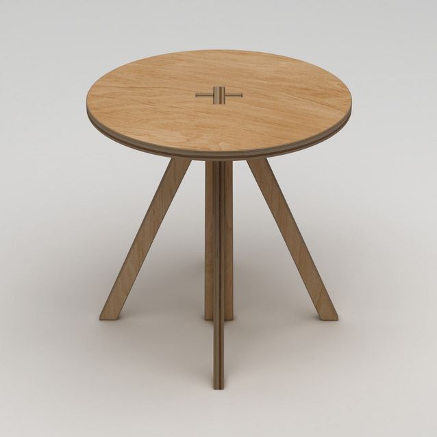 Ruokapöytä Linento Furniture Tripus, Ø75cm, ruskea