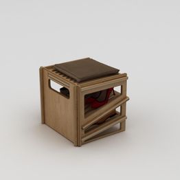 Kenkäteline Linento Furniture Jolly, 44x44x42cm, ruskea