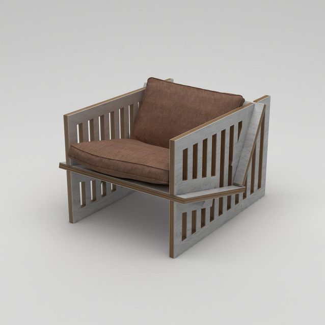 Nojatuolin runko Linento Furniture Roma, harmaa