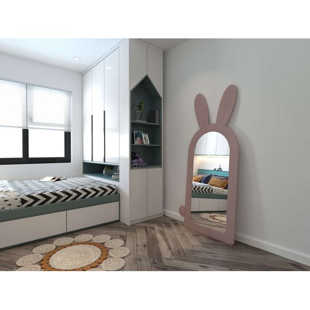 Lasten peili Linento Furniture Rabbit, 80x180cm, vaaleanpunainen