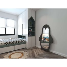 Lasten peili Linento Furniture Penguin, 90x150cm, musta