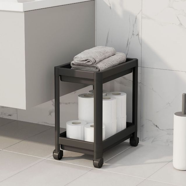 Hylly pyörillä Linento Furniture RF-2, 23x36x40cm, eri värejä