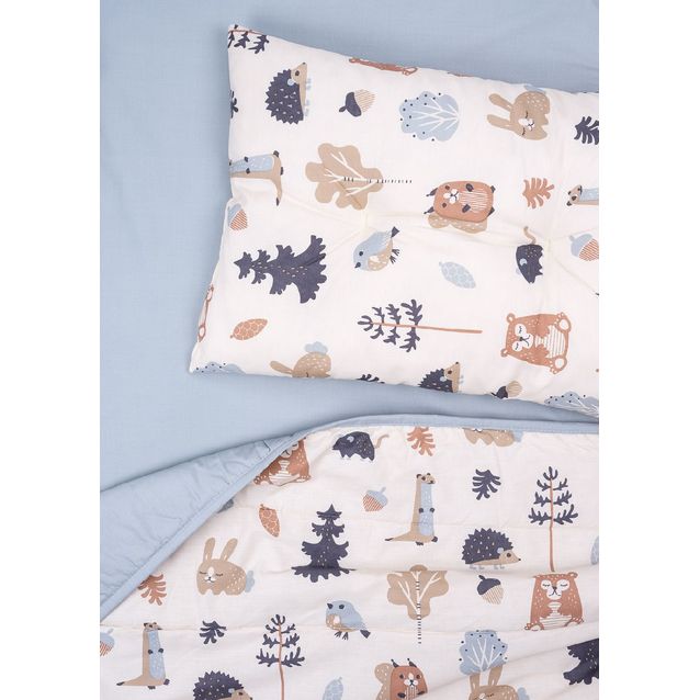 Lasten aluslakana Lennol Jäkälä, 150x200cm, siniharmaa