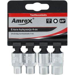 E-Torx-hylsysarja Amrox 3/8" 4-os.