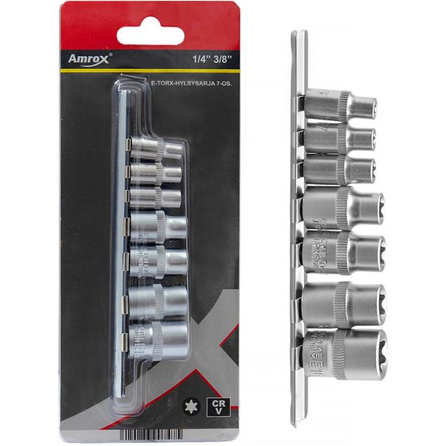 E-Torx-hylsysarja Amrox 1/4