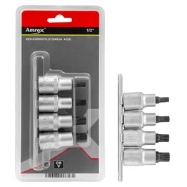 XZN-kärkihylsysarja Amrox 1/2" 4-os.