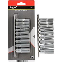 Pitkä hylsysarja Amrox 1/4" 9-os.