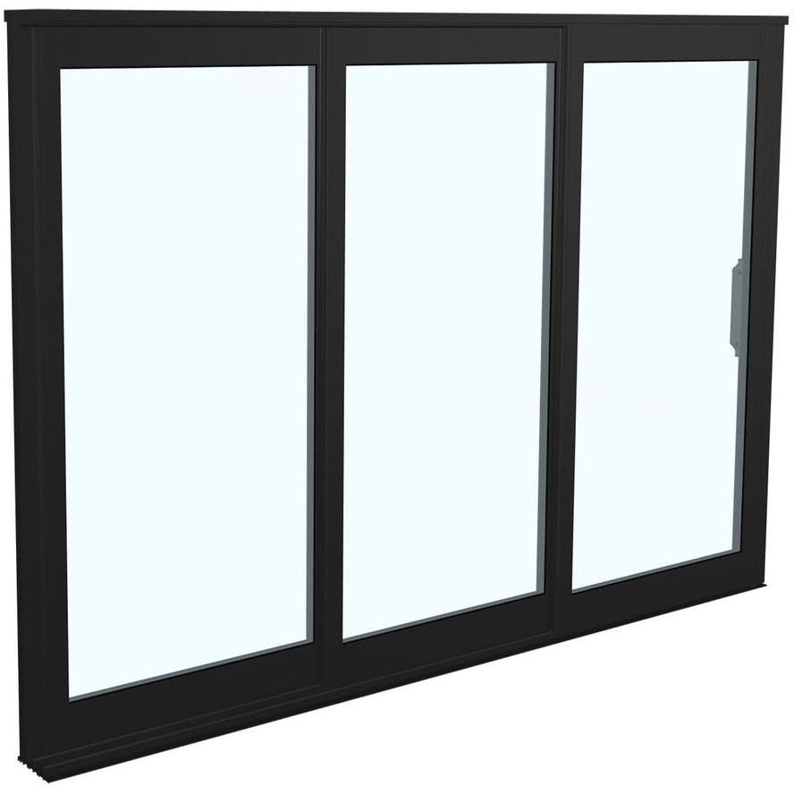 Terassin liukuikkuna Landskap Robust ympärivuotinen 2 lasia 3 osaa 3800 mm musta