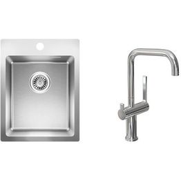 Keittiöallas Lapetek Luna-X 340-IFA 505x390mm rst + keittiöhana Lapetek Lino-A, APK-venttili, kromi