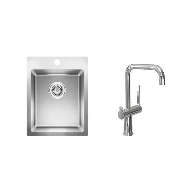 Keittiöallas Blanco Luna-X 340-IFA 505x390mm rst + keittiöhana Lapetek Lino-A kromi