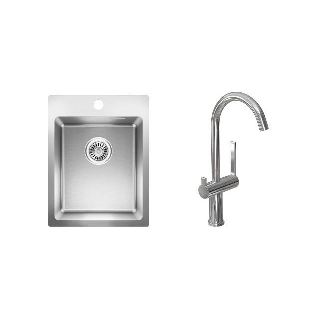 Keittiöallas Blanco Luna-X 340-IFA 505x390mm rst + keittiöhana Lapetek Round-A kromi