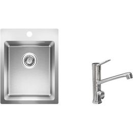 Keittiöallas Lapetek Luna-X 340-IFA 505x505mm rst + keittiöhana Lapetek Lina-A, APK-venttiili, kromi