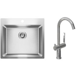 Keittiöallas Lapetek Luna-X 500-IFA 550x505mm rst + keittiöhana Lapetek Round-A, APK-venttiili, kromi