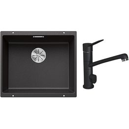 Keittiöallas Blanco Subline 500-U ja Lapetek Lina 20-A keittiöhana APK-liitäntä antrasiitti