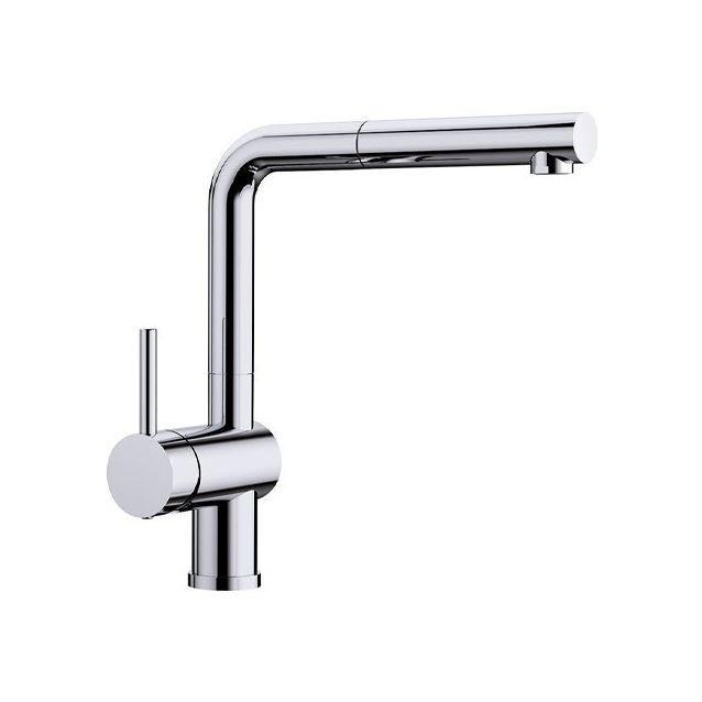 Keittiöhana Blanco Linus-S, ulosvedettävä juoksuputki, vasenkätinen, kromi