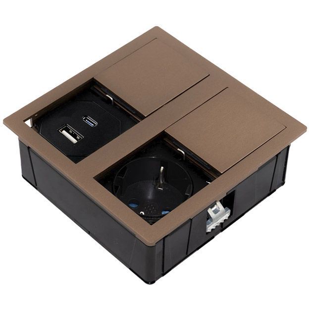 Pistorasia Limente Desk-2 USB IP54 kupari