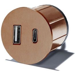 Pistorasia Limente Pick-1 USB pyöreä IP20 240V kupari