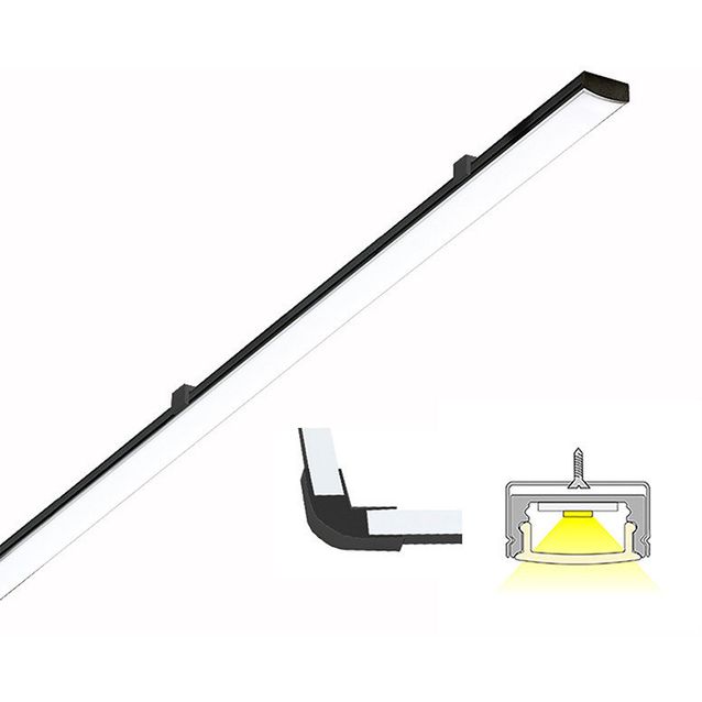 LED-profiili Limente Linea 20 DOB 24V 4000K musta, 2m