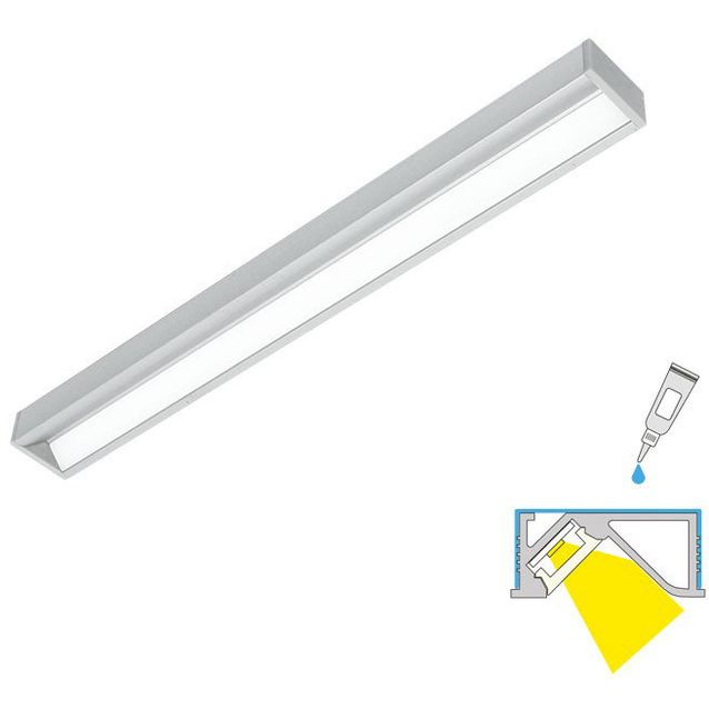 LED-profiili Limente Lila 40 DOB uppoprofiili IP44, 4000K, 4m