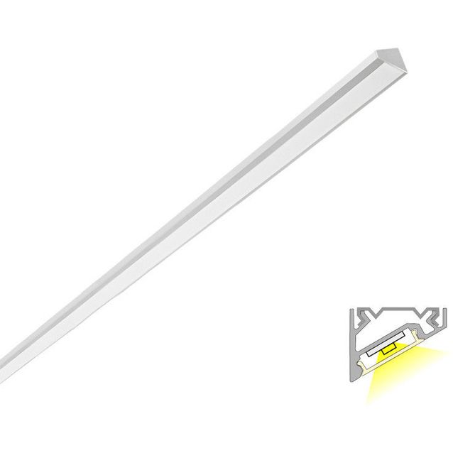 LED-profiili Limente Luxor 20 COM, kulmaprofiili, 3000K, 24W, alumiini, 2m