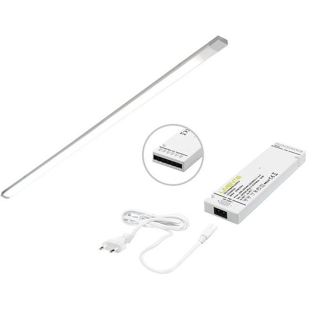 LED-valaisinsetti aamiaiskaappiin Limente Profil IR-DIM virtalähde 4000K IP20 24V alumiini, eri leveyksiä