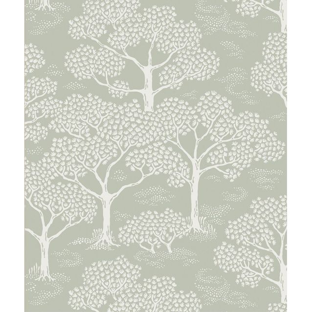 Tapetti Littlephant Woodland Notes vaaleanvihreä