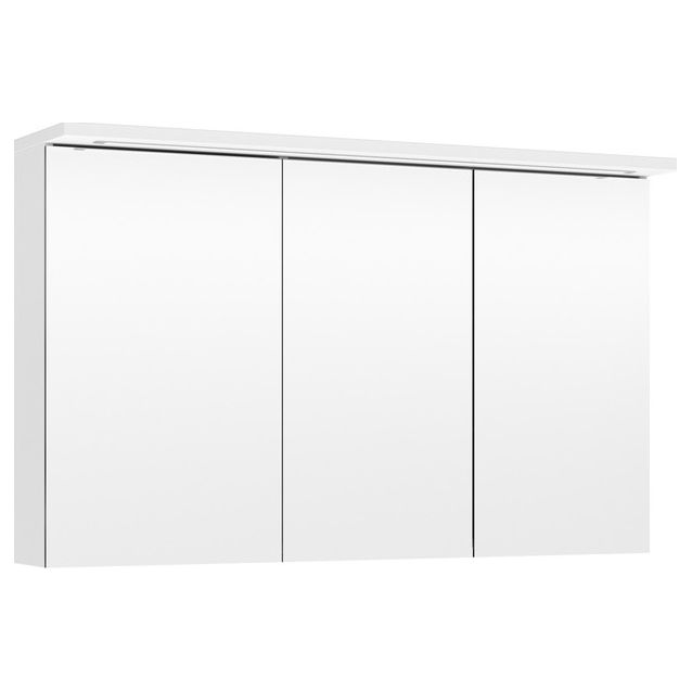 Peilikaappi LED-valolla Temal Highlight, 110 cm, pariovet oikea, pistorasia oikea, valkoinen laminaatti