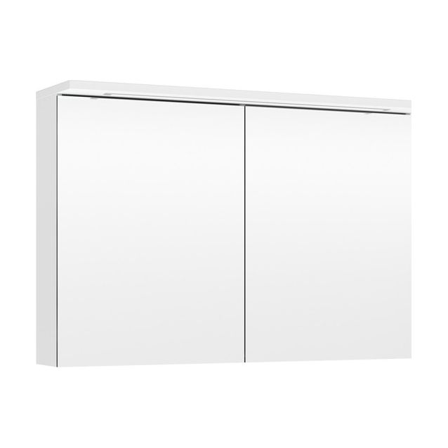 Peilikaappi LED-valolla Temal Highlight Special, 100 cm, 2 ovea, pistorasia oikea, valkoinen laminaatti