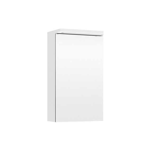 Peilikaappi LED-valolla Temal Highlight Special, 40 cm, oikeakätinen, pistorasia oikea, valkoinen laminaatti