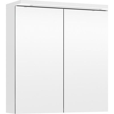 Peilikaappi LED-valolla Temal Highlight Special, 65 cm, 2 ovea, pistorasia oikea, matta valkoinen