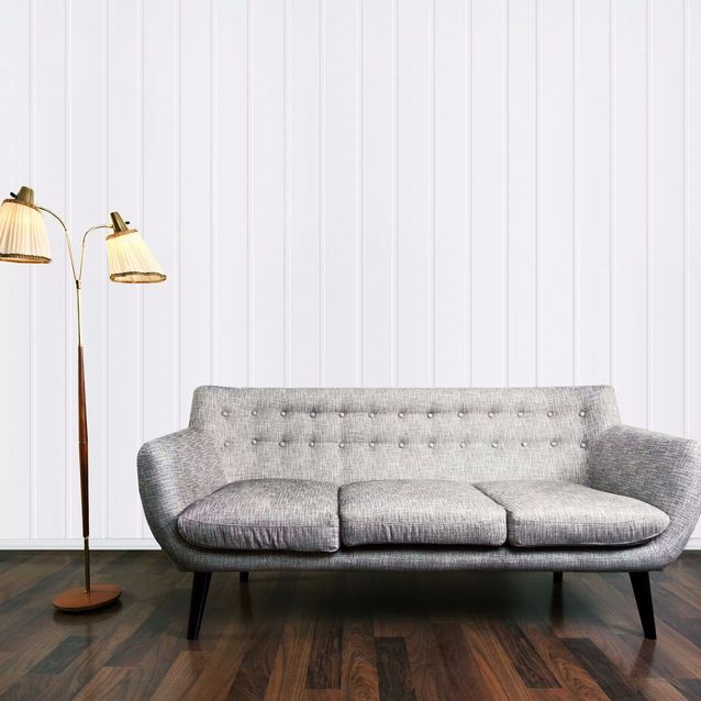 Sisustuspaneeli Lundbergs Alma 6x620x2390mm viistepontti MDF antiikkivalkoinen 2kpl/pkt