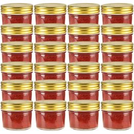 Lasiset hillopurkit kullan värisillä kansilla 24 kpl 110 ml