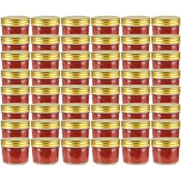 Lasiset hillopurkit kullan värisillä kansilla 48 kpl 110 ml