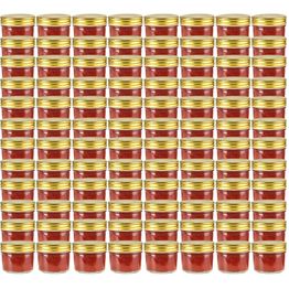 Lasiset hillopurkit kullan värisillä kansilla 96 kpl 110 ml