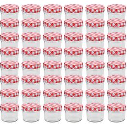 Lasiset hillopurkit valkopunaisilla kansilla 48 kpl 110 ml