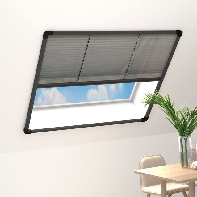 Laskostettu hyönteisverkko ikkunaan 120x120cm alumiini antras._1