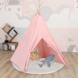Lasten tiipiiteltta + laukku peachskin pinkki 120x120x150 cm