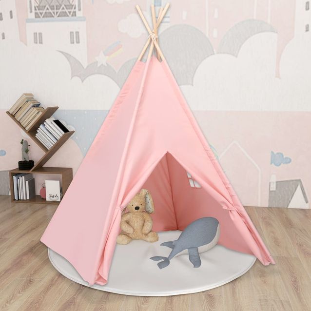 Lasten tiipiiteltta  laukku peachskin pinkki 120x120x150 cm