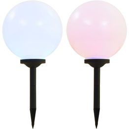 Led-aurinkokennovalaisin 2kpl väriä vaihtava pyöreä 30cm rgb
