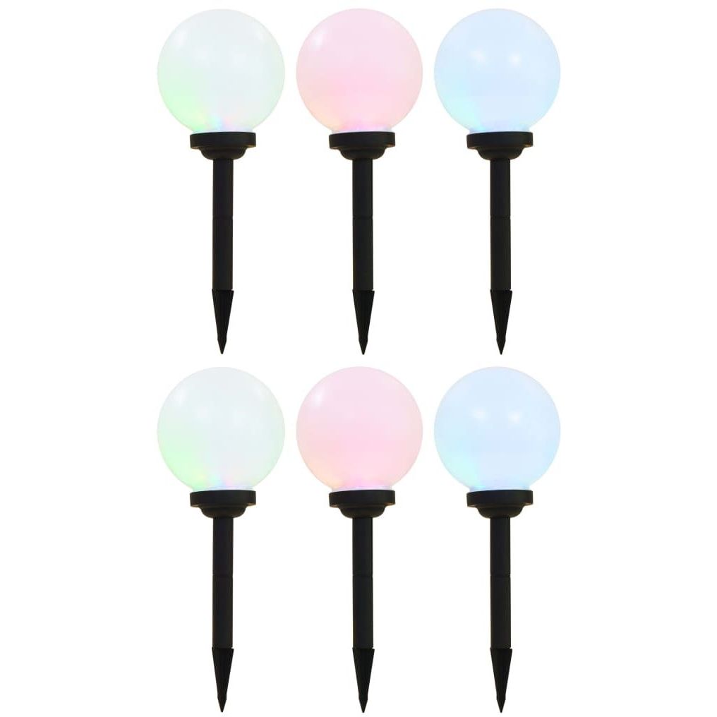 Led-aurinkokennovalaisin 6kpl väriä vaihtava pyöreä 20cm rgb