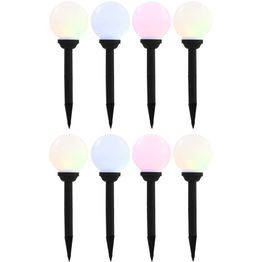Led-aurinkokennovalaisin 8kpl väriä vaihtava pyöreä 15cm rgb
