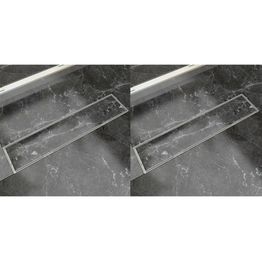 Lineaarinen suihkukaivo 2 kpl 530x140mm ruostumaton teräs