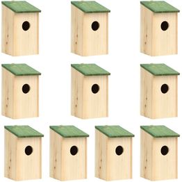 Linnunpöntöt 10 kpl täysi kuusi 12x12x22 cm