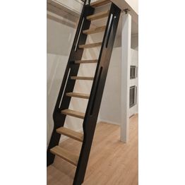 Parviportaat Lappiporras Loimu Plus, musta/puu, kerroskorkeus 2500 mm