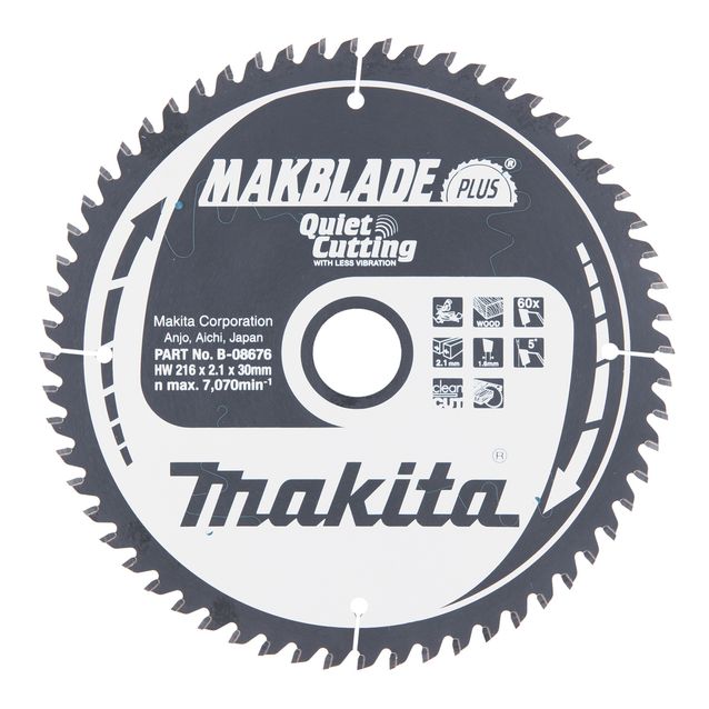 Sahanterä Makita MakBlade Plus B-08676, Ø216x2,1x30 mm 60T