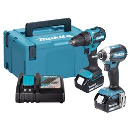 Akkukonesarja Makita LXT DLX2535TJ DDF490 + DTD153 18V 2x5,0 Ah akuilla + Makpac