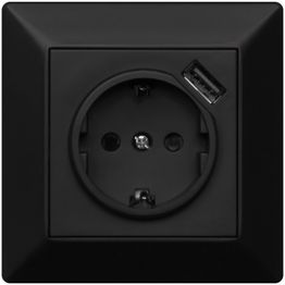 Pistorasia USB-laturilla Malmbergs Delta 1-osainen 16 A IP20 uppo, 1 x USB-A